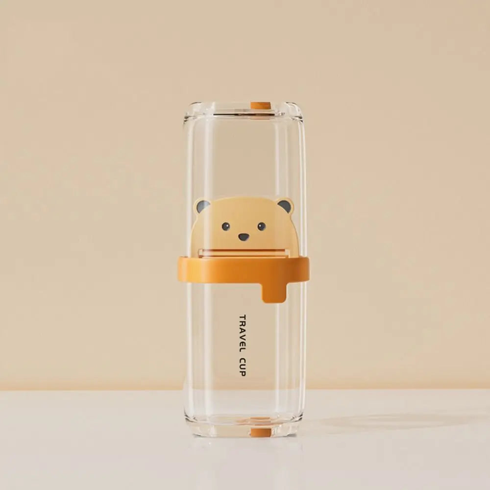 Cartoon Portable Toothbrush Cup Eco-Friendly Plastic Travel Brush Cup High-capacity Non-Slip Kids Gargle Cup Daily Household Use