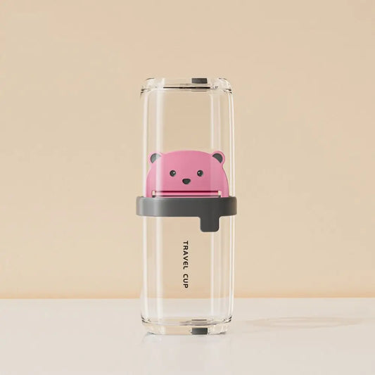 Cartoon Portable Toothbrush Cup Eco-Friendly Plastic Travel Brush Cup High-capacity Non-Slip Kids Gargle Cup Daily Household Use