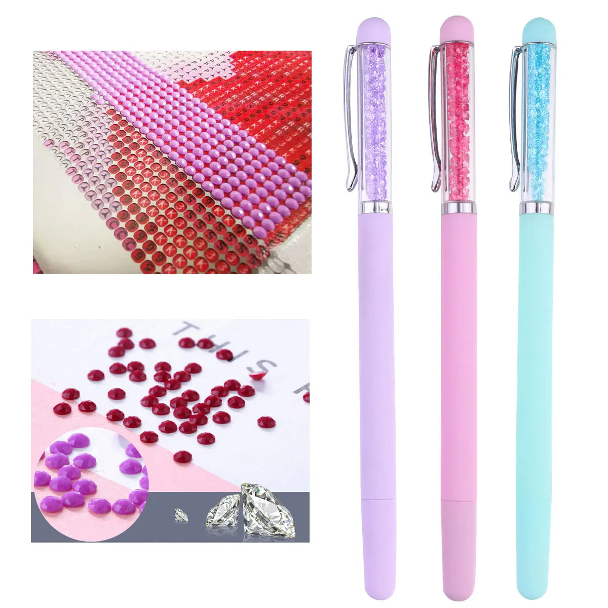 3 Pcs Dotting Pen Nail Point Rhinestones Picker Manicure Tools High Quality Durable Easy to Use Salon Home Practice