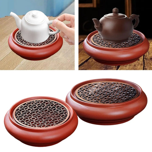 Tea Tray Decorative Unique Household Round Gifts Convenient Practical Easy to Use Stylish Home Decor Teapot Tray Tea Holder