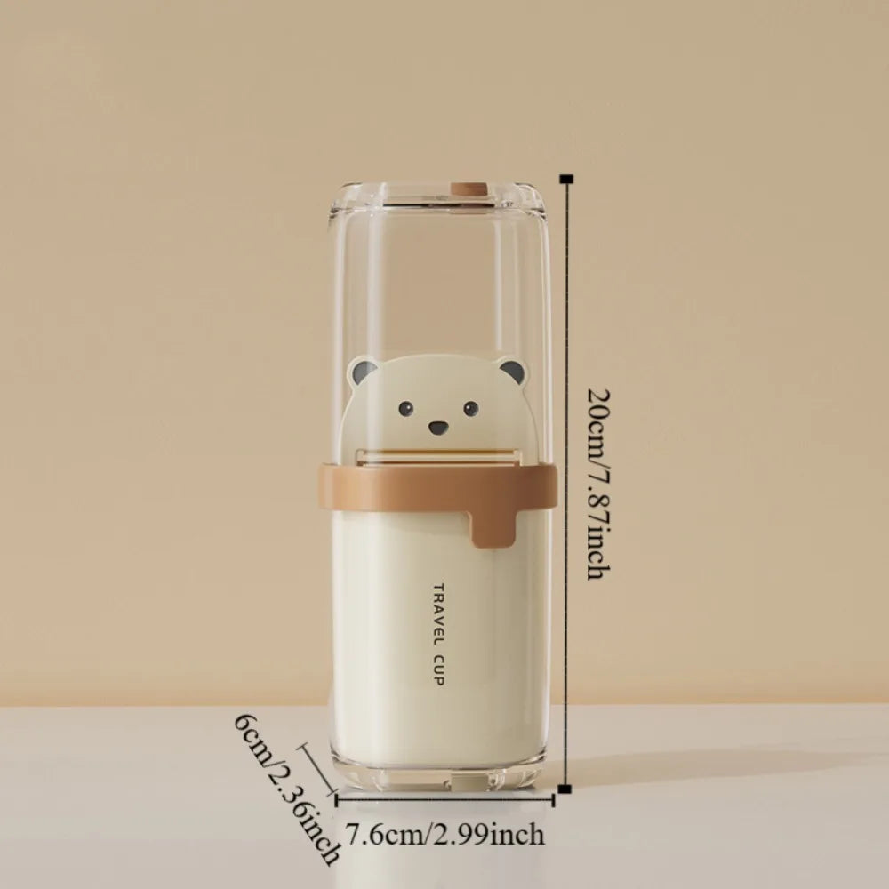 Cartoon Portable Toothbrush Cup Eco-Friendly Plastic Travel Brush Cup High-capacity Non-Slip Kids Gargle Cup Daily Household Use