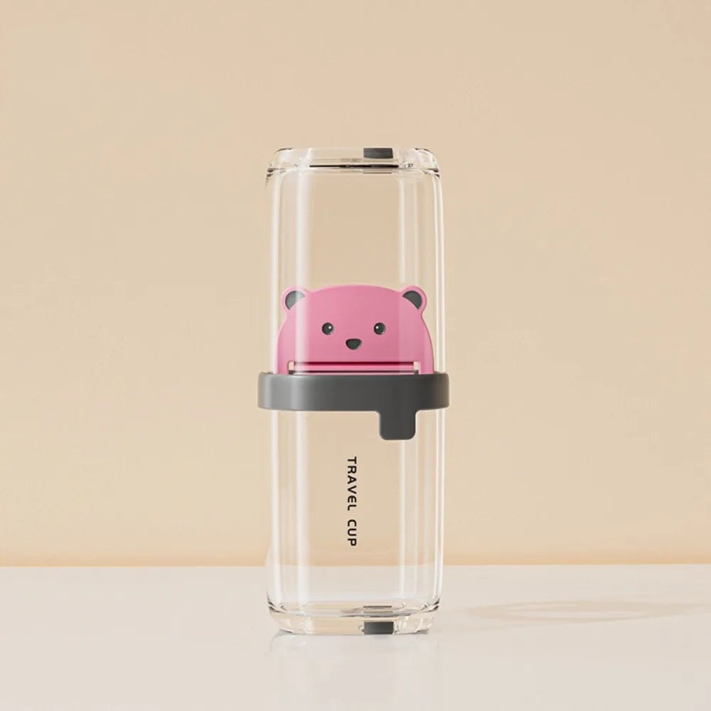 Cartoon Portable Toothbrush Cup Eco-Friendly Plastic Travel Brush Cup High-capacity Non-Slip Kids Gargle Cup Daily Household Use