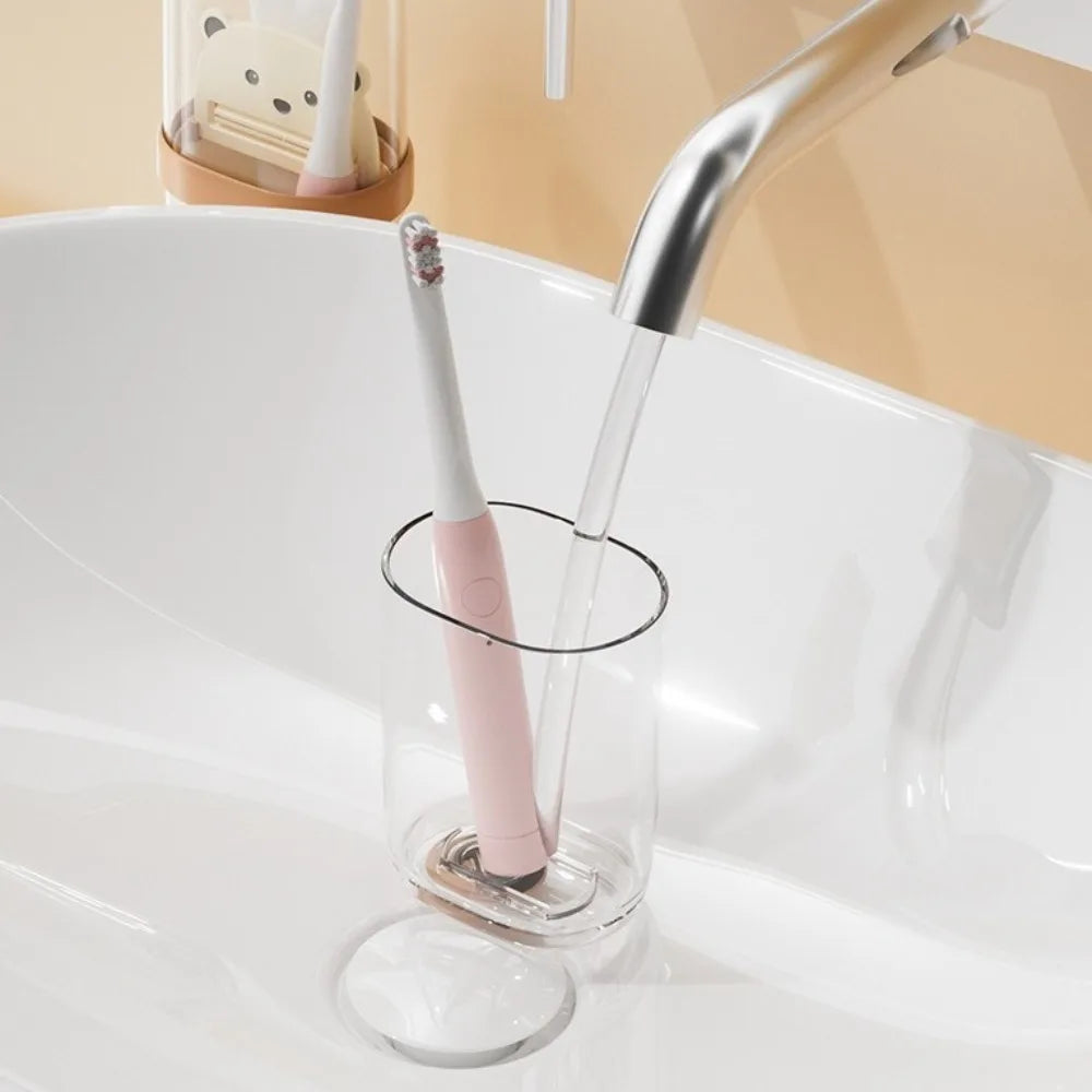 Cartoon Portable Toothbrush Cup Non-Slip Eco-Friendly Travel Brush Cup Plastic High-capacity Kids Gargle Cup Daily Household Use